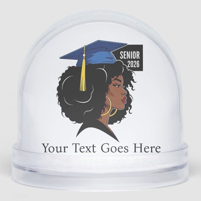 Personalized Senior 2026 Graduation Gif Snow Globe (Front)