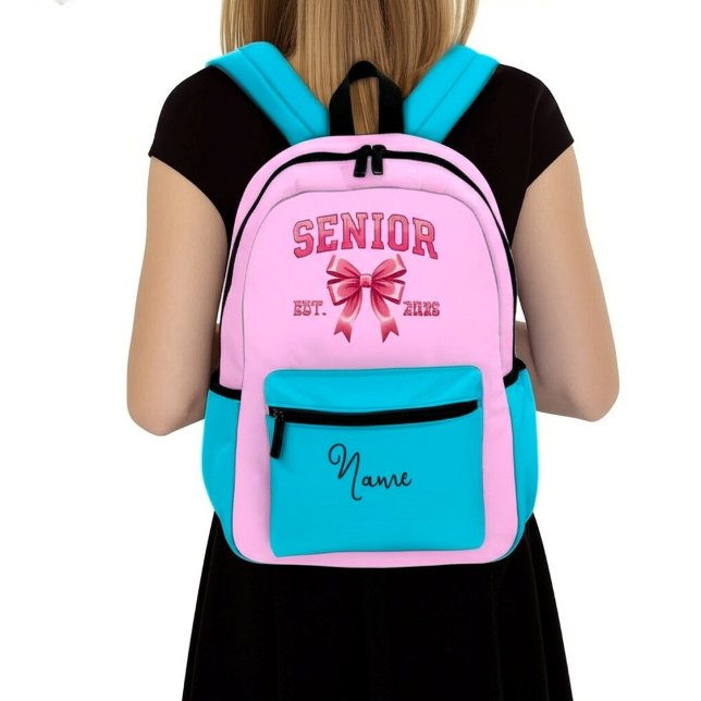 Personalized Senior 2026 with Pink Bow  Printed Backpack (Creator Uploaded)