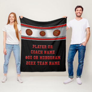 Personalized Senior Basketball Gift Ideas, Black Fleece Blanket