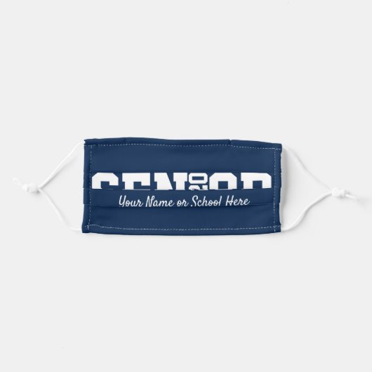 Personalized Senior Block Letter Any Year Adult Cloth Face Mask (Front, Folded)