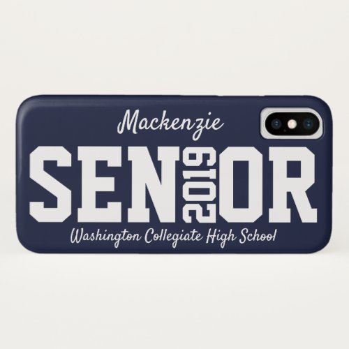 Personalized Senior Block Letter Class of 2019 iPhone XS Case