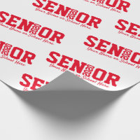 Personalized Senior Block Letter Class of 2020 Red Wrapping Paper