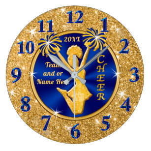 Personalized Senior Cheerleader Gift Ideas Large Clock