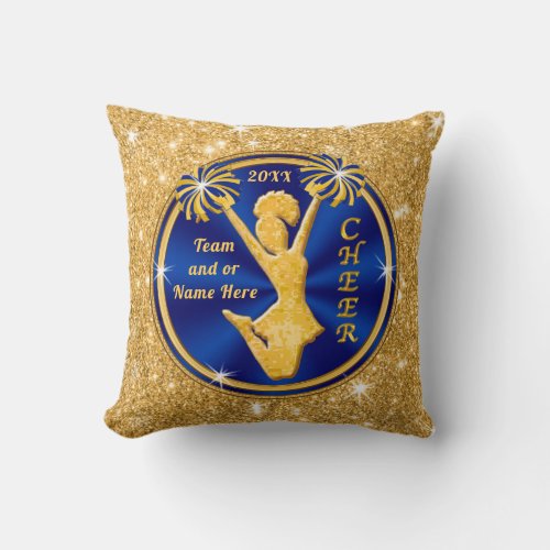 Personalized Senior Cheerleader Gifts Your COLORS Throw Pillow