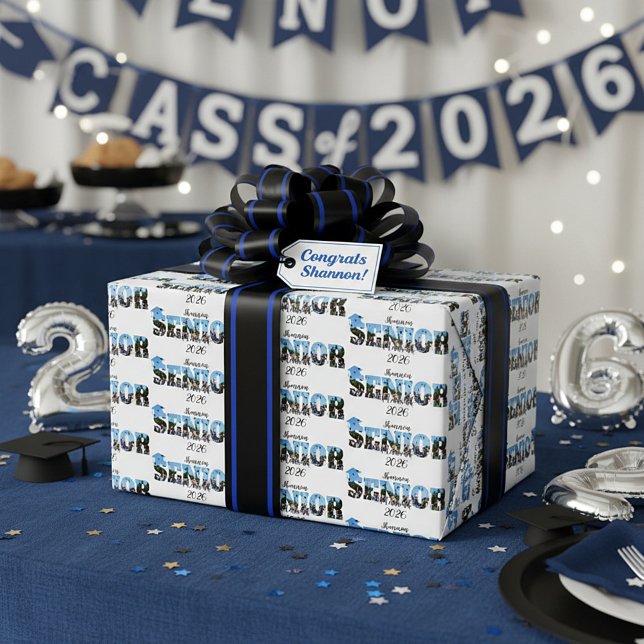 Personalized Senior class picture  Wrapping Paper (Creator Uploaded)