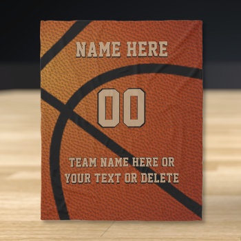 Personalized Senior Gift Ideas For Basketball Fleece Blanket by YourSportsGifts at Zazzle