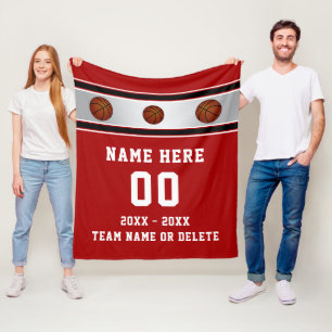 Personalized Senior Night Basketball Gift Ideas Fleece Blanket