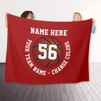Personalized Senior Night Gifts For Basketball Fleece Blanket by YourSportsGifts at Zazzle