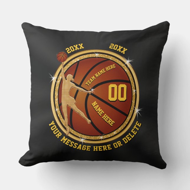 Personalized Senior Night Gifts for Basketball Throw Pillow (Front)