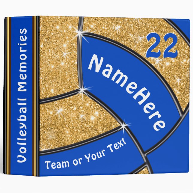 Personalized Senior Night Gifts for Volleyball 3 Ring Binder (Front/Spine)