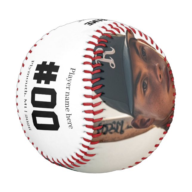 Personalized Senior Night Party Players Keepsake Baseball (Angled)