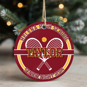 Personalized Senior Night Tennis High School Ceramic Ornament