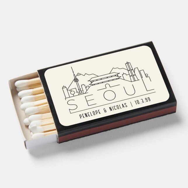 Personalized Seoul Wedding Favor Matchboxes (Front Open)