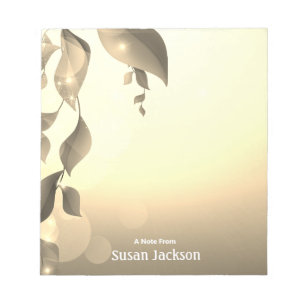Personalized Sepia Colored Magical Floral Notepad