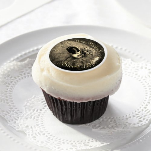 Personalized Sepia or Black and White Photo filter Edible Frosting Rounds