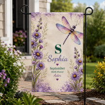 Personalized September Birth Flower Garden Flag