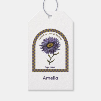 Personalized September Birth Month Flower Gift Tags