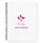 Personalized Sequin High Heel Fashionista Stylist Notebook