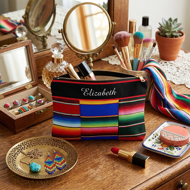 Personalized Serape stripe Accessory Pouch (Creator Uploaded)
