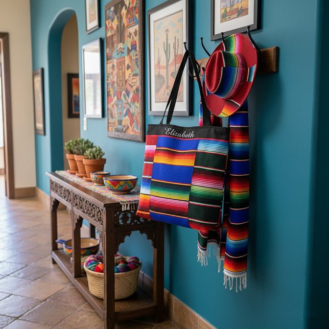 Personalized Serape stripe Tote Bag (Creator Uploaded)