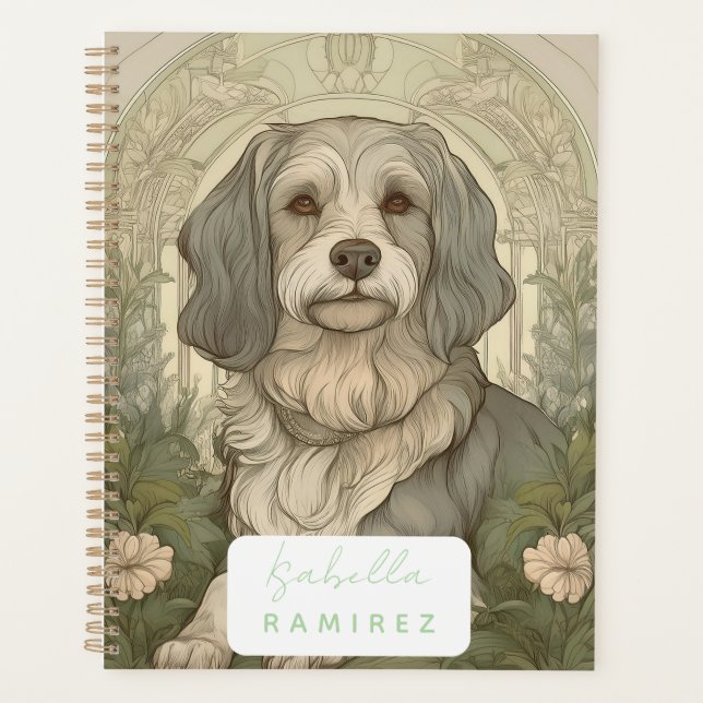 Personalized Serene Dog Planner with Name (Front)