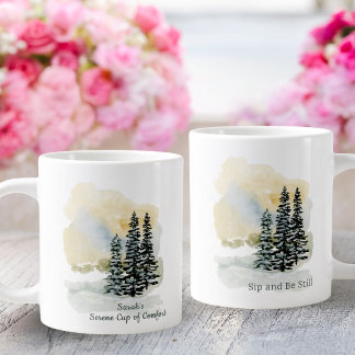 Personalized Serene Sip & Be Still Mug | Watercolo