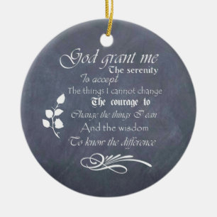 Personalized Serenity Prayer Chalkboard Gifts Ceramic Ornament