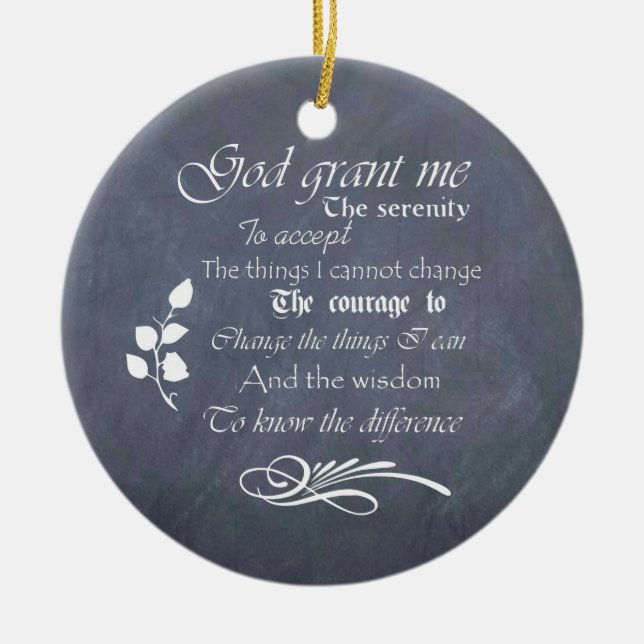 Personalized Serenity Prayer Chalkboard Gifts Ceramic Ornament (Front)