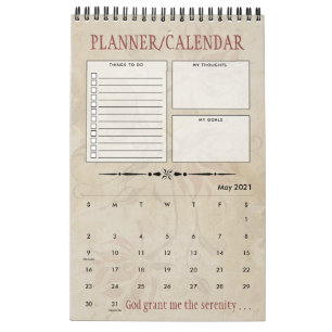 Personalized Serenity Prayer Recovery Gift Planner Calendar