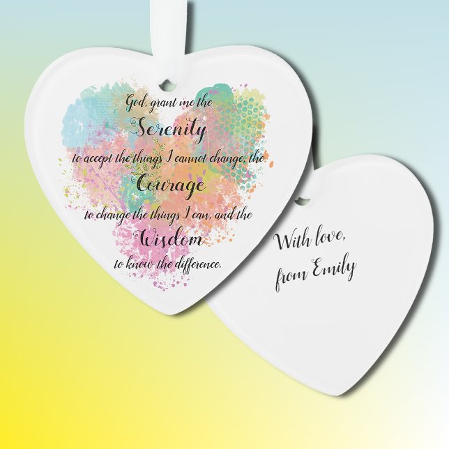 Personalized Serenity Prayer Watercolor  Ornament (Creator Uploaded)