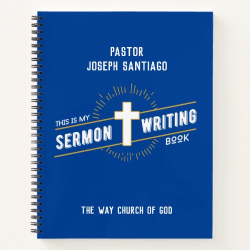 Personalized Sermon Writing Notebook