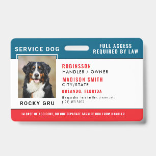 Personalized Service Dog Badge