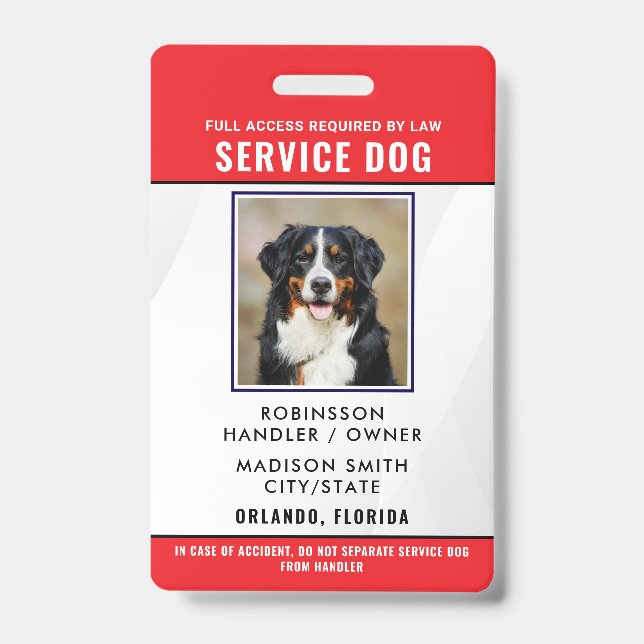 Personalized Service Dog Badge (Front)