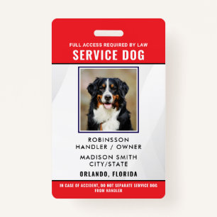 Personalized Service Dog Badge