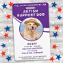 Personalized Service Dog ID Photo Autism Support Badge