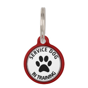 Personalized Service Dog In Training Red Pet Tag