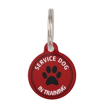Personalized Service Dog In Training Red Pet Tag by theburlapfrog at Zazzle