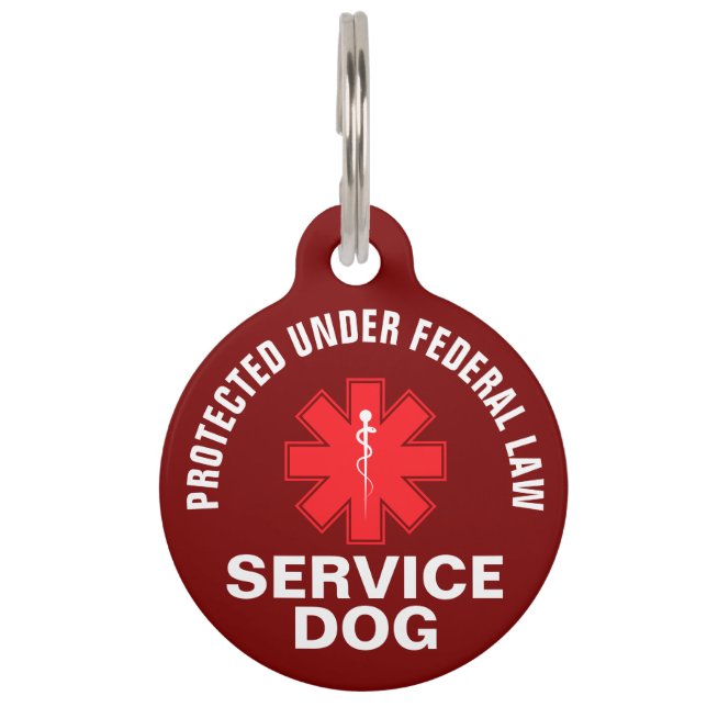 Personalized Service Dog Pet ID Tag (Front)