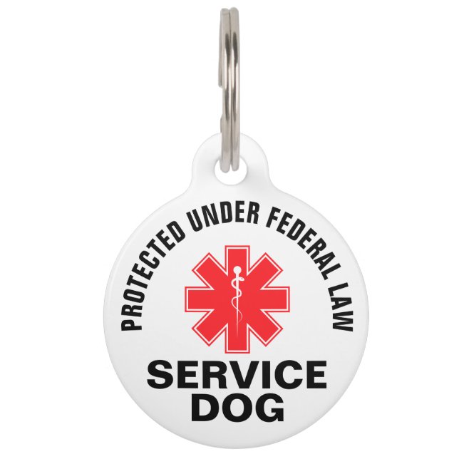 Personalized Service Dog Pet ID Tag (Front)