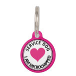 Personalized Service Dog Pink Heart Pet Tag at Zazzle