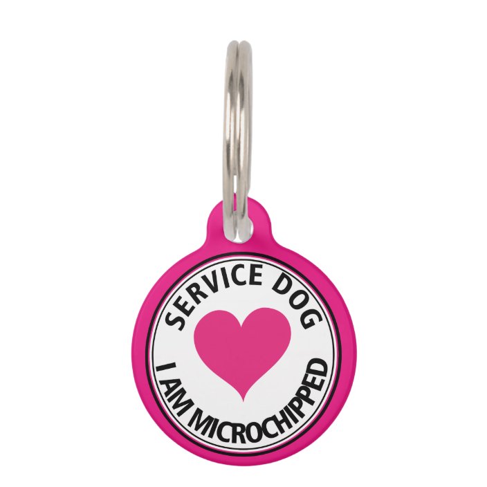 pink heart dog tag