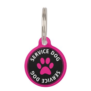 Personalized Service Dog Pink Pet Tag by theburlapfrog at Zazzle