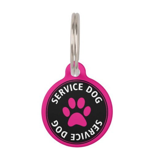 Personalized Service Dog Pink Pet Tag