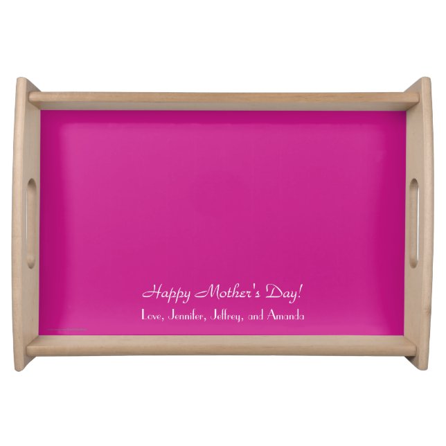 Personalized Serving Tray Hot Pink (Front)