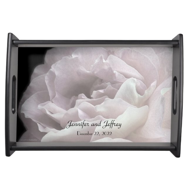 Personalized Serving Tray Rose Petals Wedding Gift (Front)