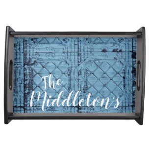 Personalized Serving Tray Rustic Tin Panel Ceiling