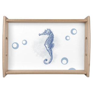 Personalized Serving Tray Seahorse Ocean Beach