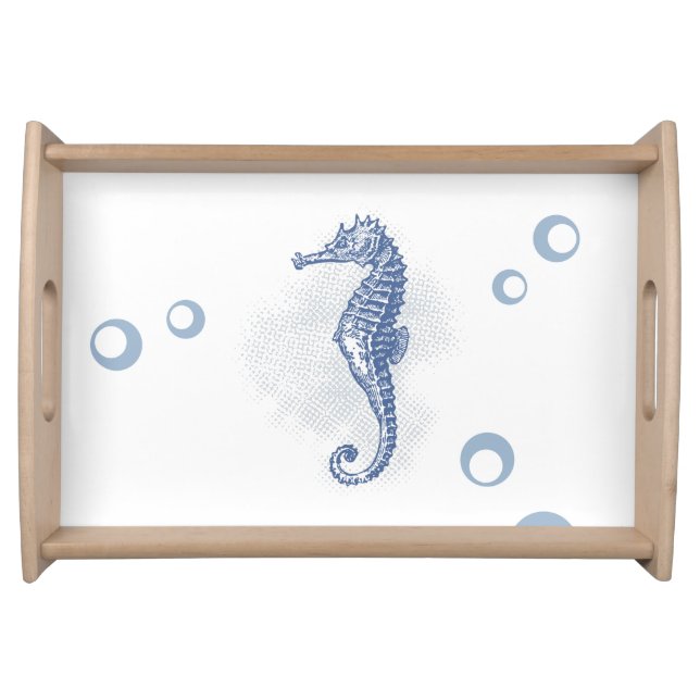 Personalized Serving Tray Seahorse Ocean Beach (Front)