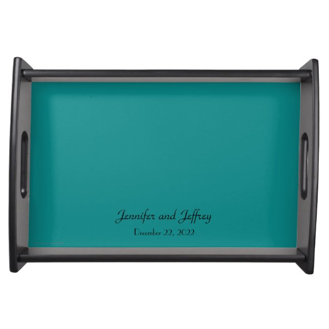 Personalized Serving Tray Turquoise (Front)