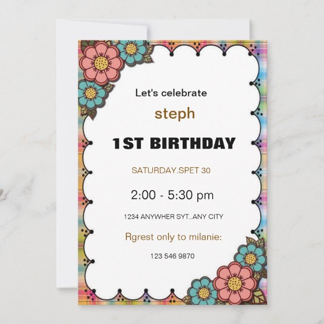 personalized sesame street birthday invite (Front)